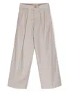 Elisabetta Franchi La Mia Bambina High-waist Palazzo Trousers In Neutrals