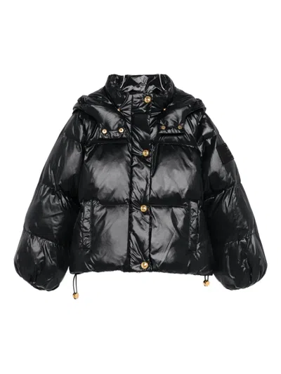 Elisabetta Franchi La Mia Bambina Kids' Hooded Puffer Jacket In Black