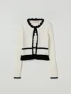 Elisabetta Franchi La Mia Bambina Knitted Cardigan In Neutral