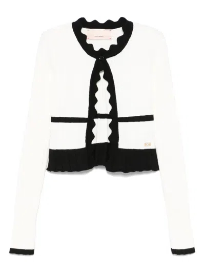 Elisabetta Franchi La Mia Bambina Kids' Knitted Cardigan In Neutral