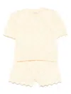 Elisabetta Franchi La Mia Bambina Knitted Shorts Set In Yellow