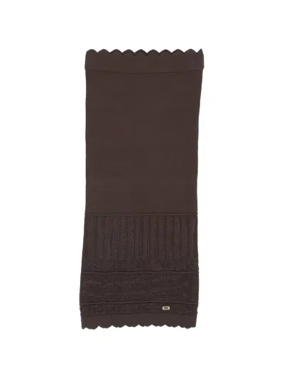 Elisabetta Franchi La Mia Bambina Kids' Knitted Skirt In Brown