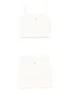 Elisabetta Franchi La Mia Bambina Knitted Skirt Set In White