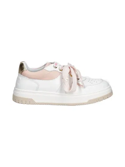 Elisabetta Franchi La Mia Bambina Kids' Leather Panelled Sneakers In White