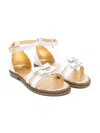 Elisabetta Franchi La Mia Bambina Leather Sandals In 白色