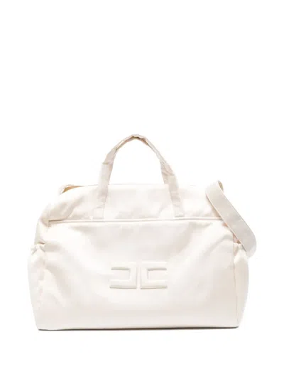 Elisabetta Franchi La Mia Bambina Logo Changing Bag In Neutral