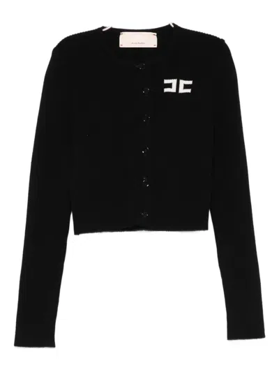 Elisabetta Franchi La Mia Bambina Kids' Logo-detail Cardigan In Black