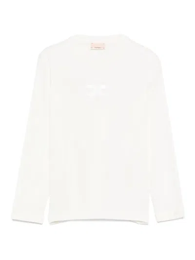 Elisabetta Franchi La Mia Bambina Kids' Logo-detail Long-sleeve T-shirt In White