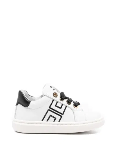 Elisabetta Franchi La Mia Bambina Kids' Logo-detail Sneakers In White