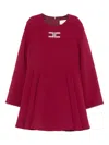 Elisabetta Franchi La Mia Bambina Logo-embellished Flared Dress In Red