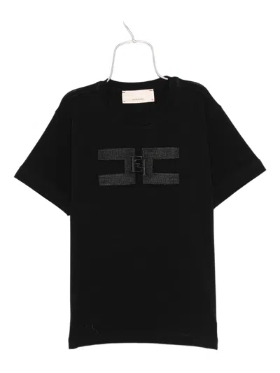 Elisabetta Franchi La Mia Bambina Kids' Logo-embellished T-shirt In Black