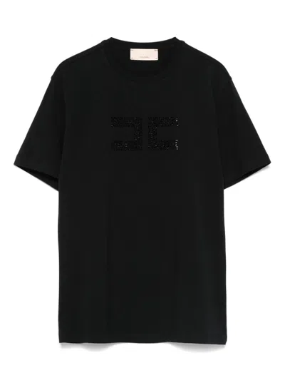 Elisabetta Franchi La Mia Bambina Kids' Logo-embellished T-shirt In Black