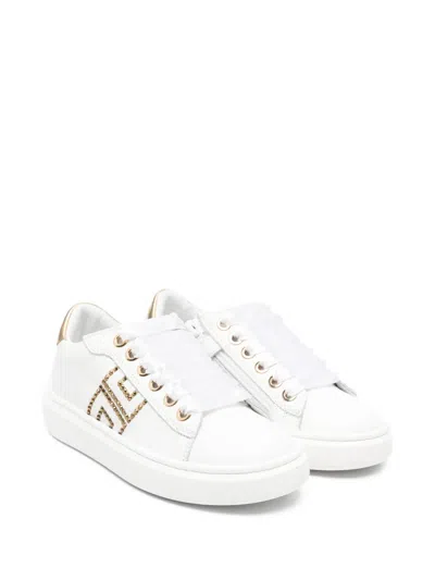 Elisabetta Franchi La Mia Bambina Kids' Logo-embellishment Sneakers In White