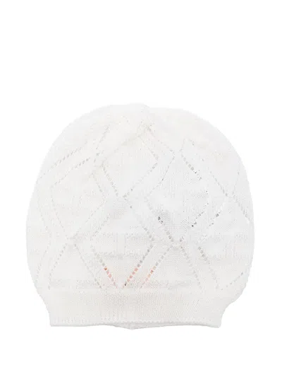 Elisabetta Franchi La Mia Bambina Babies' Logo-embossed Beanie In White