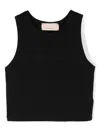Elisabetta Franchi La Mia Bambina Logo-embossed Jersey Tank Top In Black