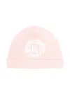 Elisabetta Franchi La Mia Bambina Logo-embroidered Beanie Hat In Pink