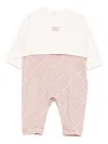 Elisabetta Franchi La Mia Bambina Logo-embroidered Diamond-pattern Jumpsuit In Neutral