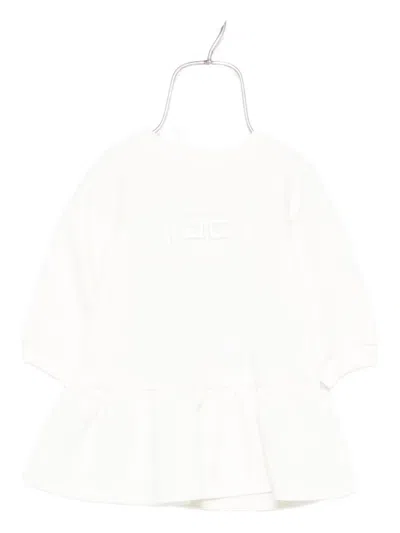 Elisabetta Franchi La Mia Bambina Babies' Logo-embroidered Dress In White