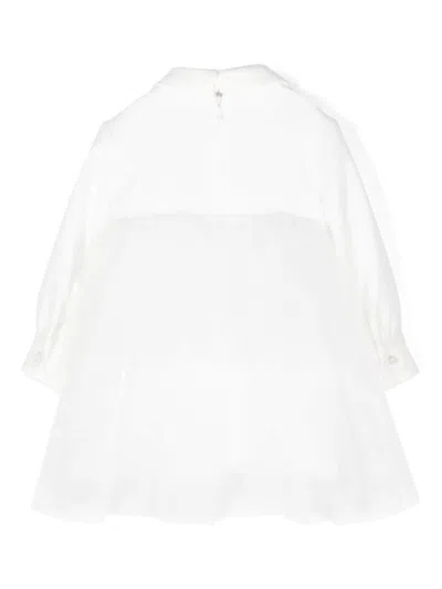 Elisabetta Franchi La Mia Bambina Babies' Logo-embroidered Dress In White