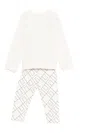 Elisabetta Franchi La Mia Bambina Logo-embroidered Geometric-pattern Trousers Set In White