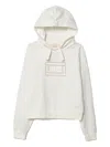 Elisabetta Franchi La Mia Bambina Logo-embroidered Hoodie In Neutral