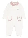 Elisabetta Franchi La Mia Bambina Logo-embroidered Jumpsuit In White