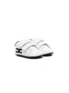 Elisabetta Franchi La Mia Bambina Logo-embroidered Leather Crib Shoes In 白色