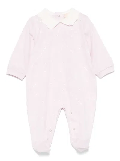 Elisabetta Franchi La Mia Bambina Babies' Logo-embroidered Pajamas In Pink