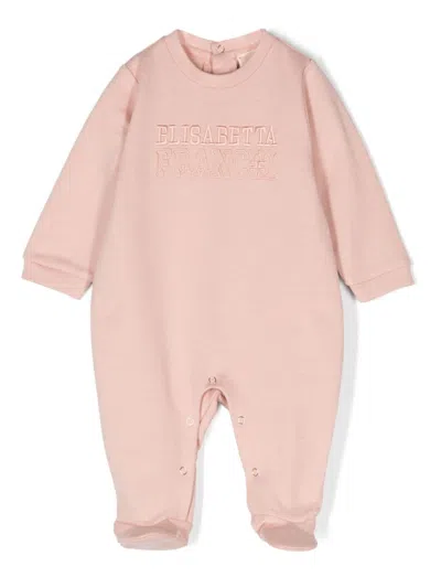 Elisabetta Franchi La Mia Bambina Babies' Logo-embroidered Pyjamas In Pink