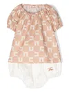 Elisabetta Franchi La Mia Bambina Logo-embroidered Shorts Set In White