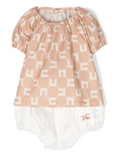 Elisabetta Franchi La Mia Bambina Babies' Logo-embroidered Shorts Set In White