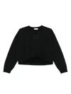 Elisabetta Franchi La Mia Bambina Logo-embroidered Sweatshirt In Black