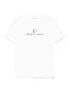 Elisabetta Franchi La Mia Bambina Logo-embroidered T-shirt In Neutrals