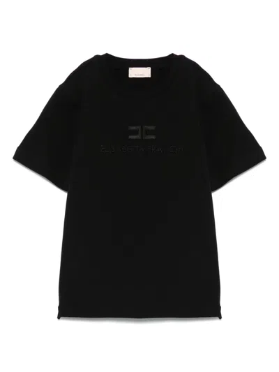 Elisabetta Franchi La Mia Bambina Kids' T-shirt Mit Logo-stickerei In Schwarz