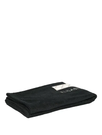 Elisabetta Franchi La Mia Bambina Logo-embroidered Towel (155cm X 90cm) In Black