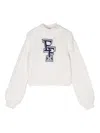 Elisabetta Franchi La Mia Bambina Logo-intarsia Sweater In White