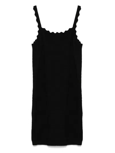 Elisabetta Franchi La Mia Bambina Kids' Logo-jacquard Dress In 黑色