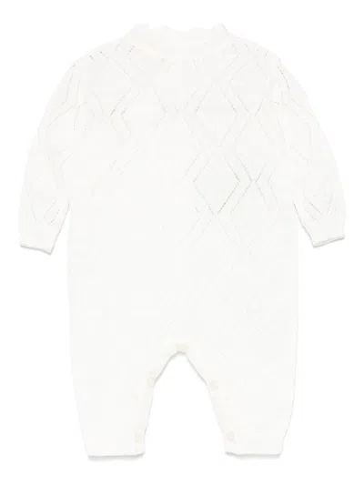 Elisabetta Franchi La Mia Bambina Babies' Logo-jacquard Romper In White