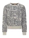 Elisabetta Franchi La Mia Bambina Logo-jacquard Sweater In 白色