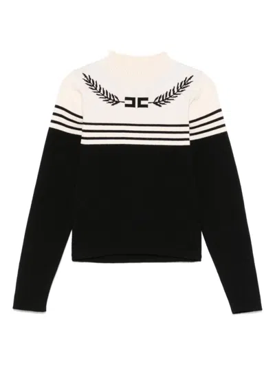 Elisabetta Franchi La Mia Bambina Kids' Logo-jacquard Sweater In Black