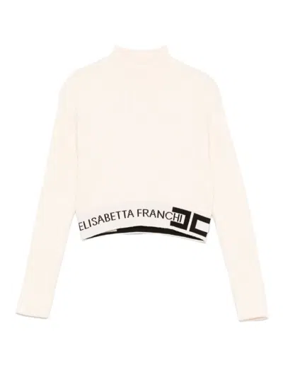 Elisabetta Franchi La Mia Bambina Kids' Logo-jacquard Sweater In Pink