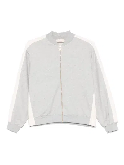 Elisabetta Franchi La Mia Bambina Kids' Logo-jacquard Sweatshirt In Grey
