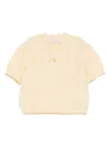 Elisabetta Franchi La Mia Bambina Logo-motif Top In Yellow