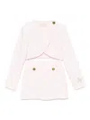 Elisabetta Franchi La Mia Bambina Logo-patch Skirt Suit In Pink
