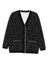 Elisabetta Franchi La Mia Bambina Logo-pattern Cardigan In Black