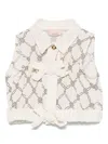 Elisabetta Franchi La Mia Bambina Logo-pattern Shirt In Neutrals