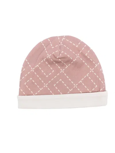 Elisabetta Franchi La Mia Bambina Babies' Logo-patterned Cotton Hat In Pink