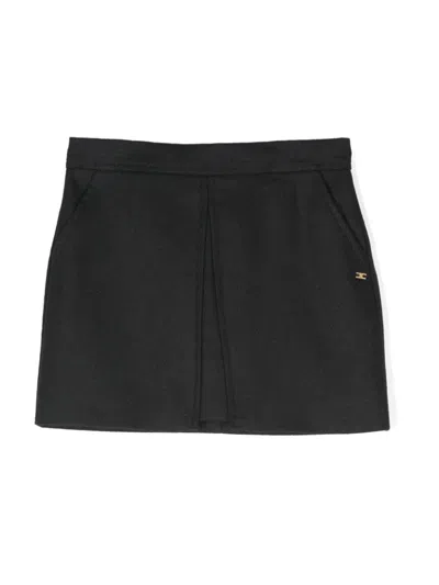 Elisabetta Franchi La Mia Bambina Kids' Logo-plaque Skirt In Black