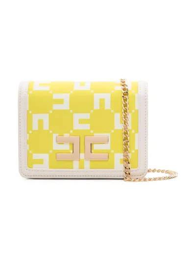 Elisabetta Franchi La Mia Bambina Kids' Logo-print Crossbody Bag In Green