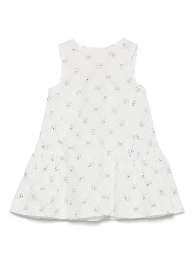 Elisabetta Franchi La Mia Bambina Kids' Logo-print Dress In White